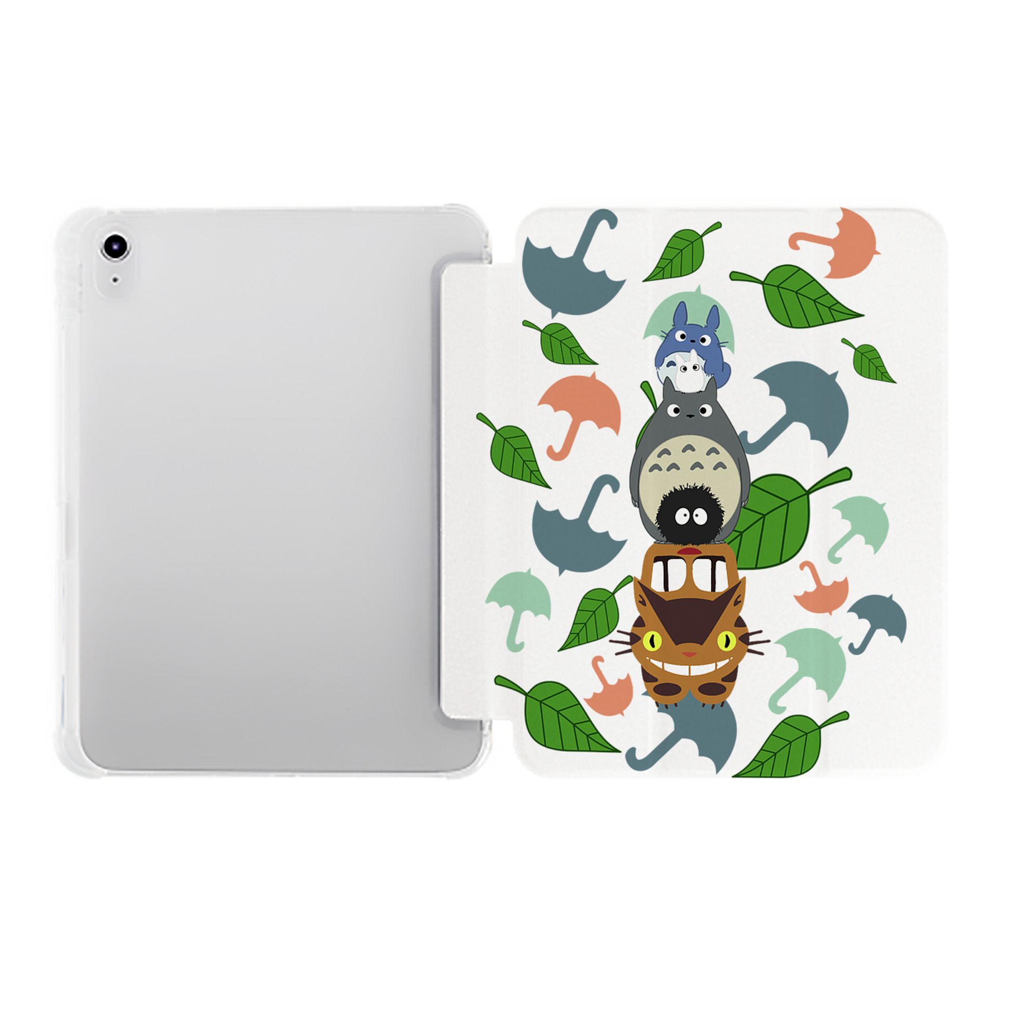 （画像用） となりのトトロ 草壁メイ 草壁サツキ My Neighbor Totoro Satsuki Kusakabe Mei Kusakabe IPad ケース ペン収納付き 三つ折りスタンド PUレザー×シリコン 対応機種9.5/10.5/10.9インチ